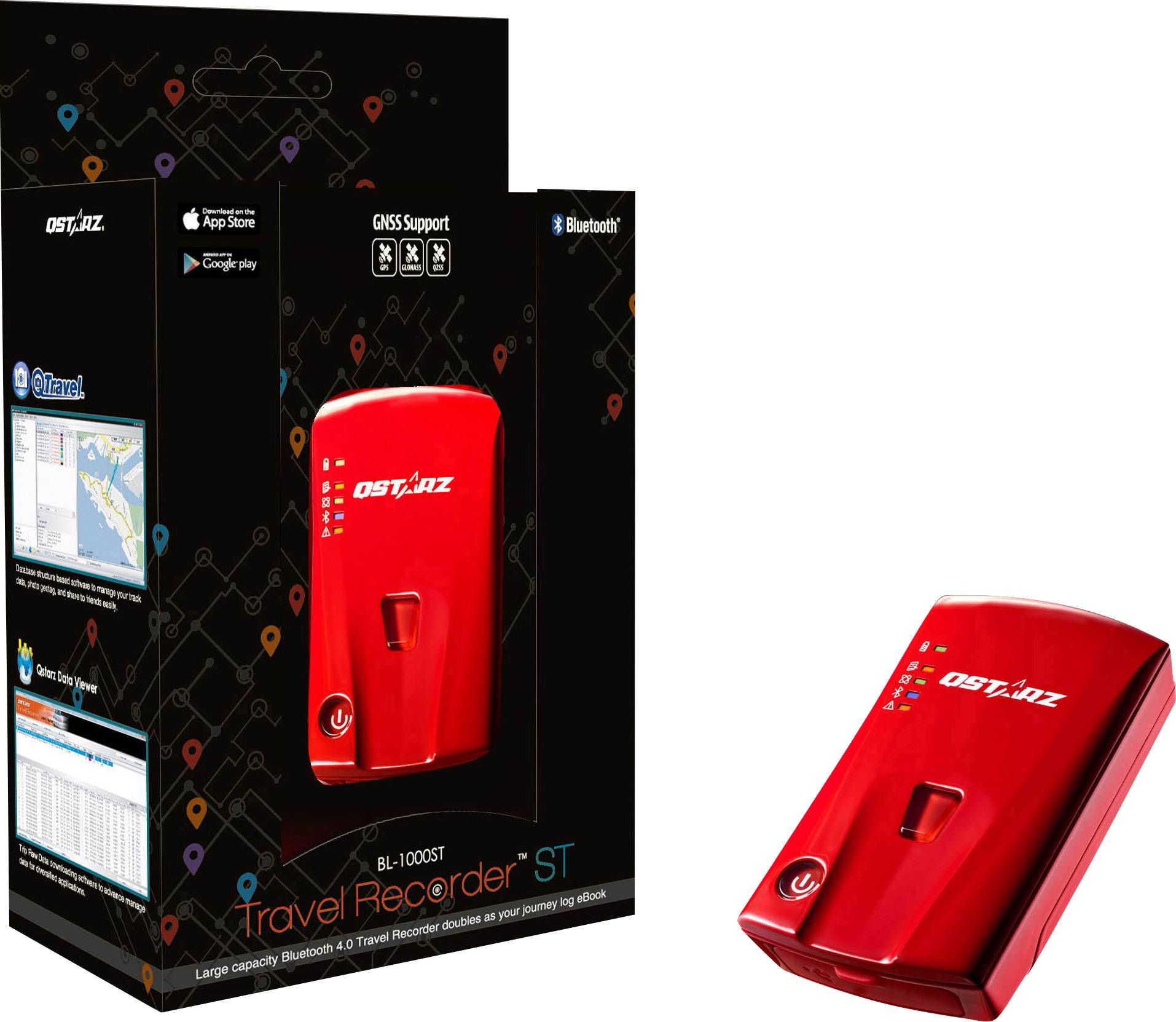 Qstarz BL-1000ST GPS Logger Personentracker Rot 1 St.