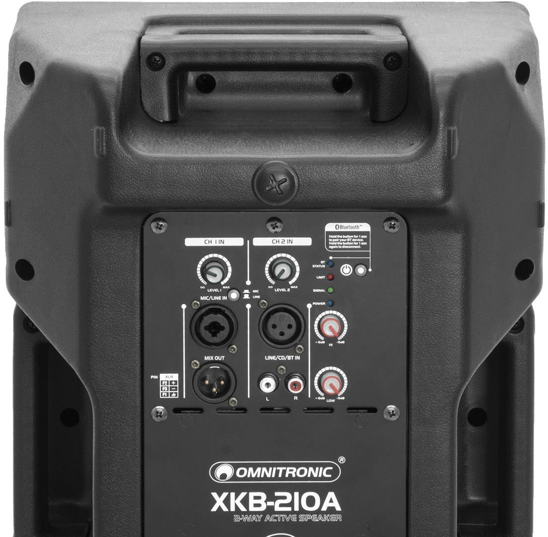 Omnitronic XKB-210A Aktiver PA Lautsprecher 25cm 10 Zoll 175W 1St.