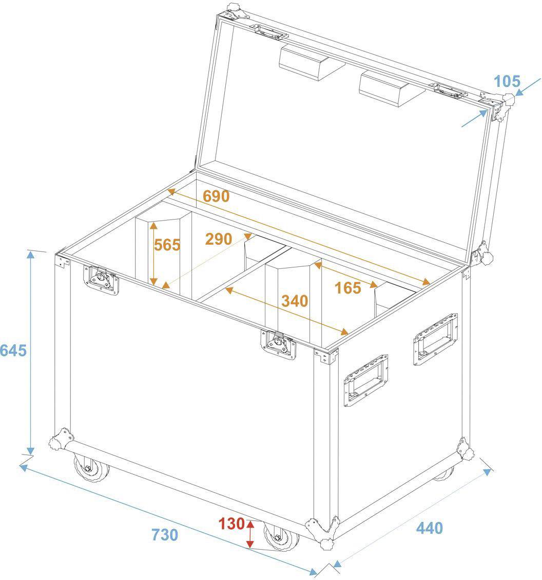 Roadinger PFE-100/120 31005096 Case (L x B x H) 445 x 730 x 870 mm