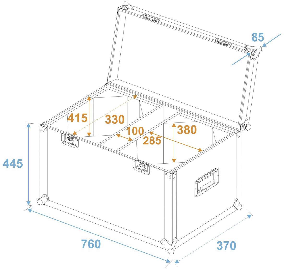 Roadinger LED THA-100F/THA-120PC 31005116 Case (L x B x H) 370 x 760 x 530 mm