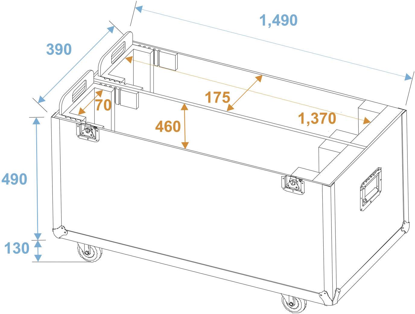 Roadinger LCD ZL60 Case (L x B x H) 390 x 1490 x 1075 mm