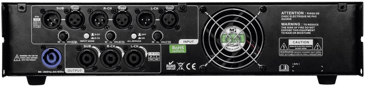 Omnitronic A-3603 PA Verstärker RMS Leistung je Kanal an 4 Ohm: 800W