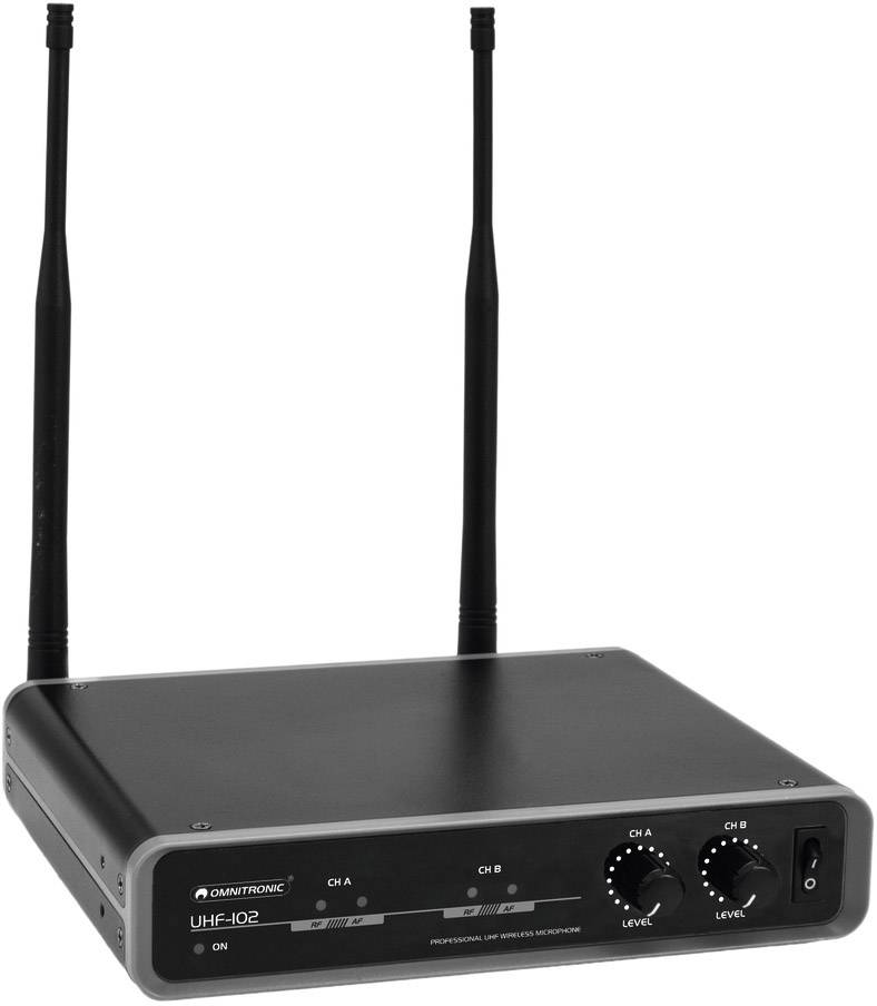 Omnitronic UHF-102 828.1/864.8MHz Hand Funkmikrofon-Set XLR, Klinke