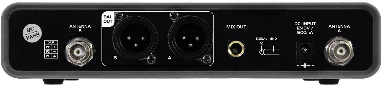 Omnitronic UHF-102 828.1/864.8MHz Hand Funkmikrofon-Set XLR, Klinke