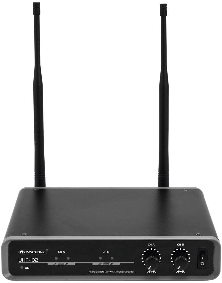 Omnitronic UHF-102 828.1/864.8MHz Hand Funkmikrofon-Set XLR, Klinke