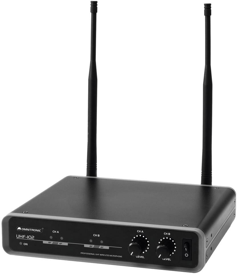 Omnitronic UHF-102 828.1/864.8MHz Hand Funkmikrofon-Set XLR, Klinke