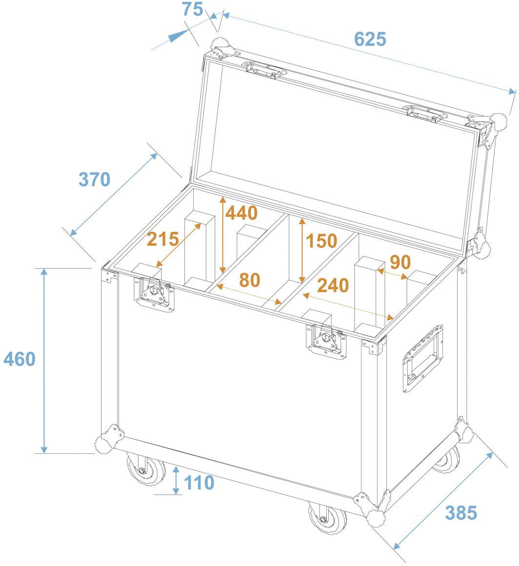 Roadinger TMH-X12 Case (L x B x H) 385 x 625 x 640 mm