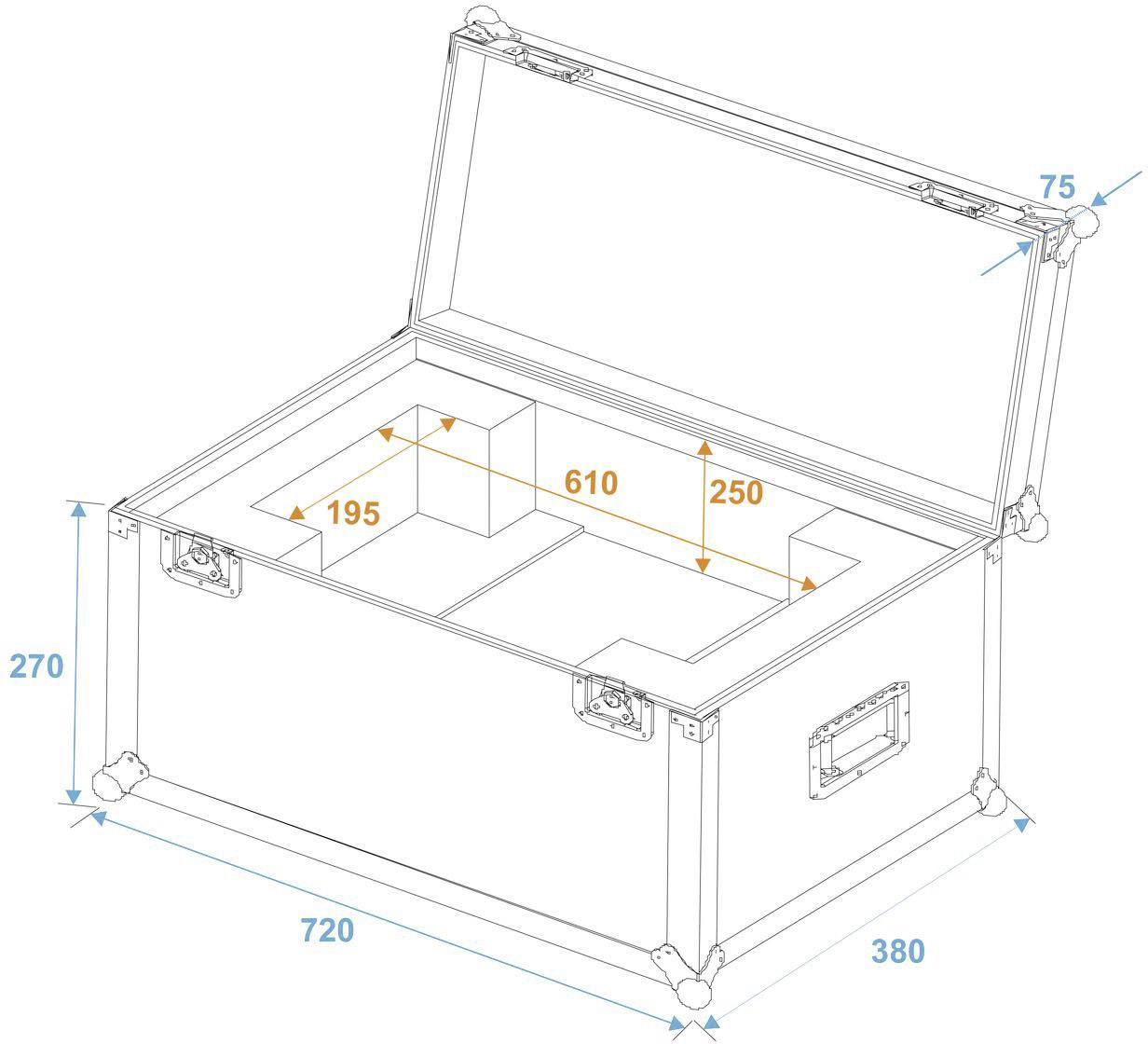 Roadinger SL-160/SL-350 31005078 Case (L x B x H) 380 x 720 x 345 mm