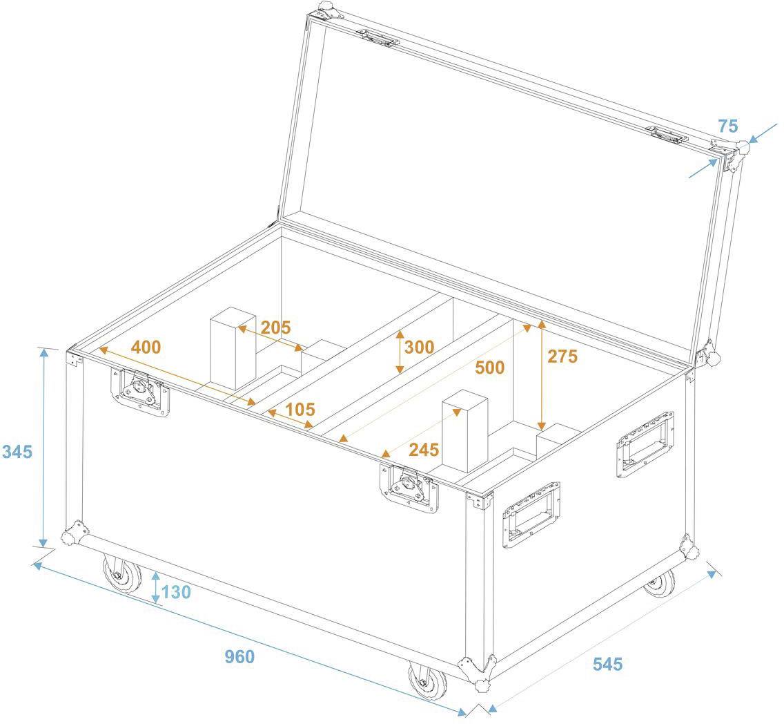 Roadinger THA-250F 31005097 Case (L x B x H) 540 x 970 x 545 mm
