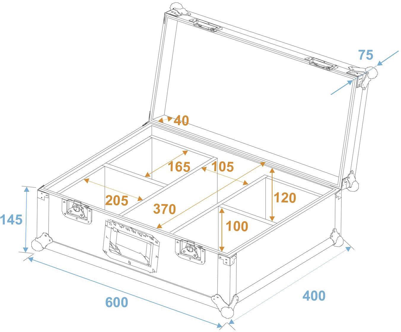Roadinger LED IP PAR 3x12W HCL Gerätekoffer (L x B x H) 400 x 600 x 220 mm