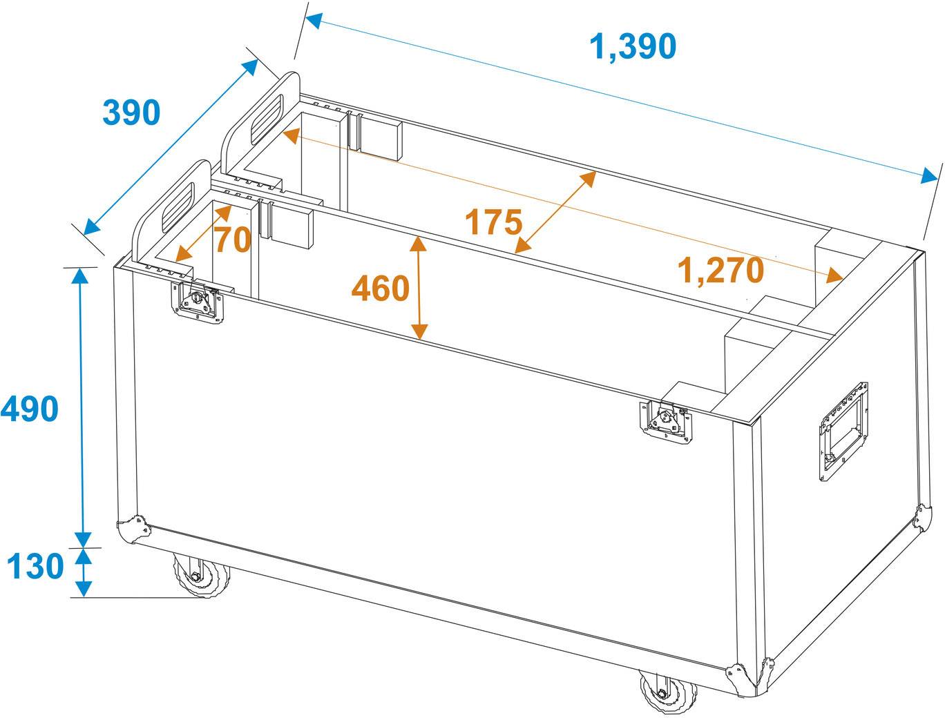 Roadinger LCD ZL55 Case (L x B x H) 390 x 1400 x 985mm