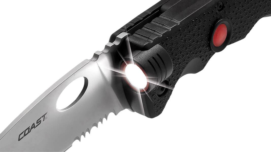 Coast Light-Knife LK375 139901 Taschenmesser mit Clip, inkl. LED-Lampe Schwarz