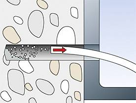 Diagramm zeigt Wärmedämmung und Luftdichtheit an einer Gebäudewand mit Pfeil zur Isolierung.