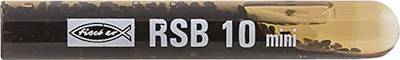 Reagenzglas mit brauner Flüssigkeit und dem Aufdruck 'RSB 10 mini'. Auf der linken Seite ist ein Fischsymbol mit den Buchstaben 'chic ex'.