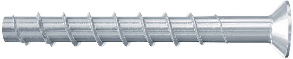 Metallschraube mit flachem Kopf, silberfarbig, für Befestigungen in verschiedenen Materialien geeignet.