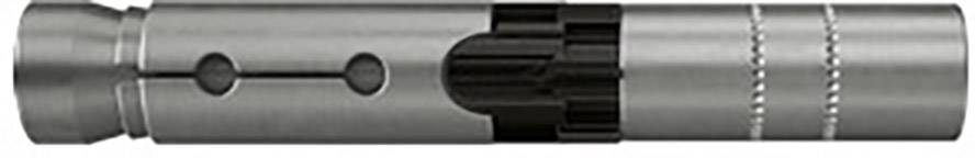 Metallzylinder mit detaillierten mechanischen Merkmalen, einschließlich Rillen und Löchern, möglicherweise Teil eines technisches Geräts.