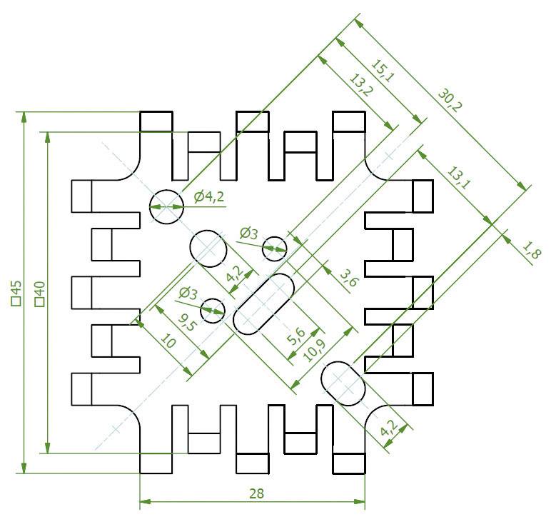 Fischer Elektronik 10034943 FK 202 SA-CB Fingerkühlkörper 8 K/W (L x B x H) 45 x 45 x 12.7mm TO-3, TO-55, SOT-9, SOT-32, TO-220