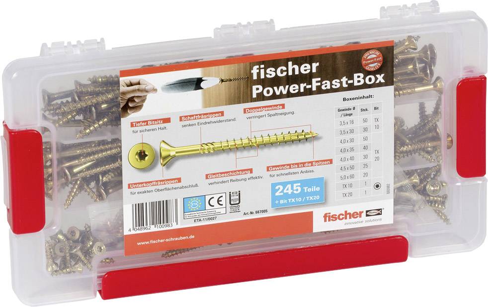 Fischer 667005 Spanplattenschraube 3.5mm 50mm Sechsrund 1St.