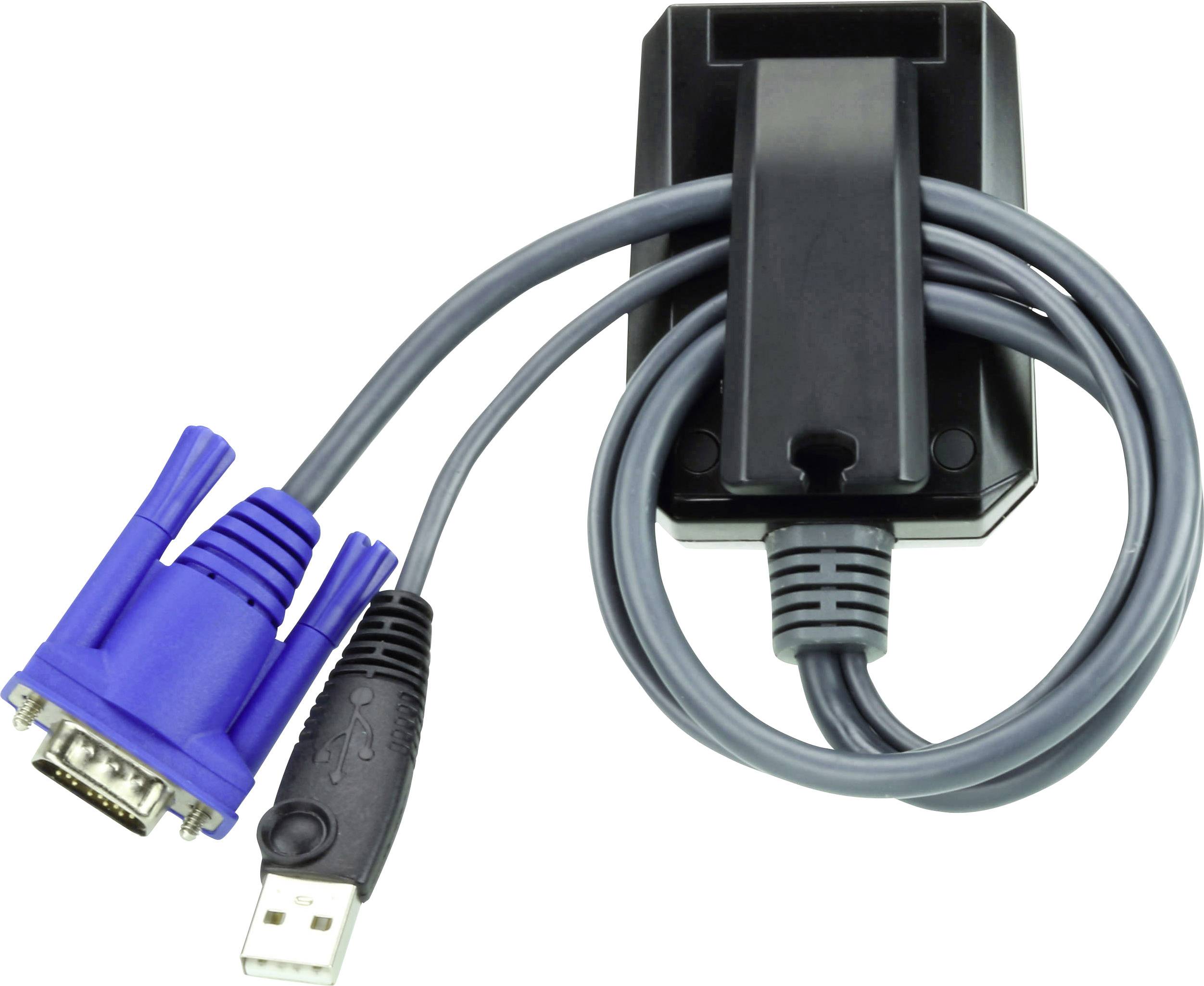 ATEN KVM Adapter [1x VGA-Stecker, USB 2.0 Stecker A - 1x USB 2.0 Buchse Mini-B] Schwarz