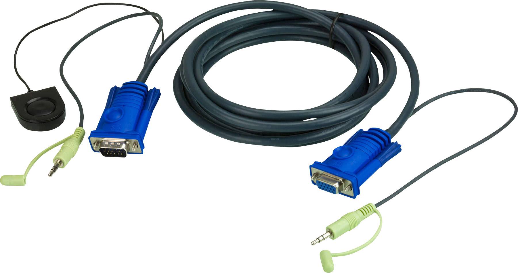 ATEN KVM Adapter [1x VGA-Stecker, Klinkenstecker 3.5mm - 1x VGA-Buchse, Klinkenstecker 3.5 mm] 5.00m Schwarz