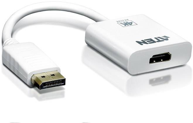 ATEN VC986-AT DisplayPort / HDMI Adapter [1x DisplayPort Stecker - 1x HDMI-Buchse] Weiß 10.00cm