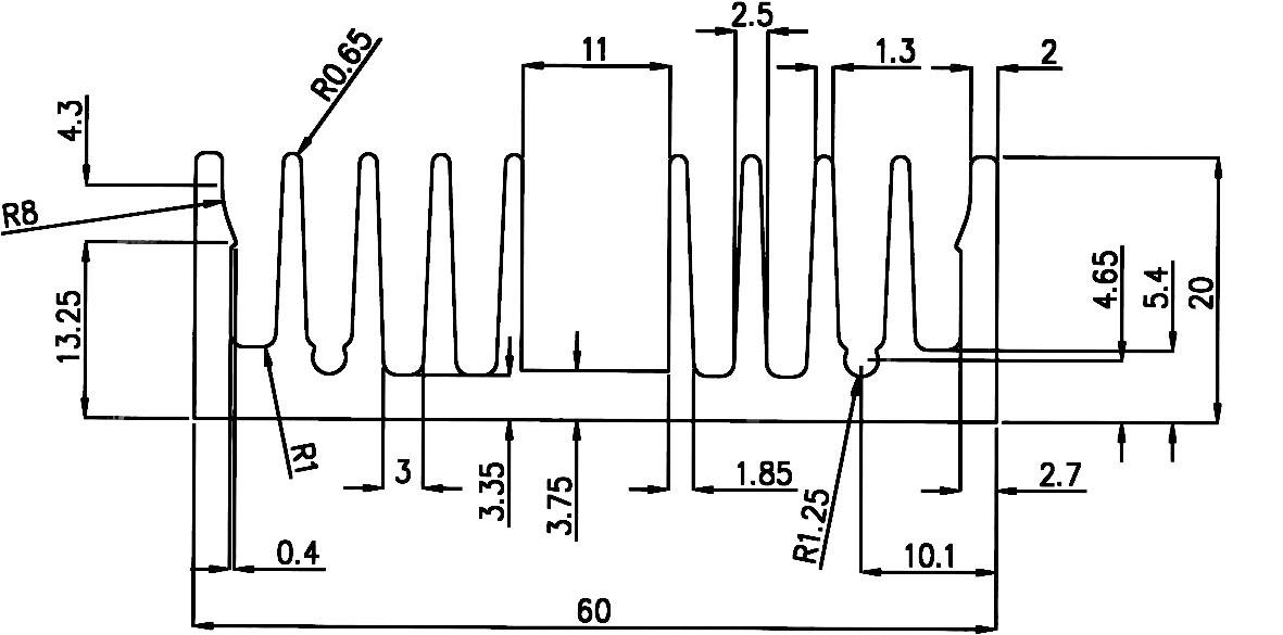 Pada Engineering 8495/50/N Profilkühlkörper 7 K/W (L x B x H) 50 x 60 x 20 mm
