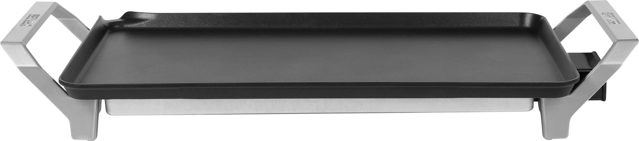 Princess Table Chef Premium XL Elektro Teppan Yaki Tischgrill mit manueller Temperatureinstellung Silber (matt), Schwarz