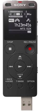 Sony ICD-UX560 Digitales Diktiergerät Schwarz inkl. Tasche, Geräuschunterdrückung