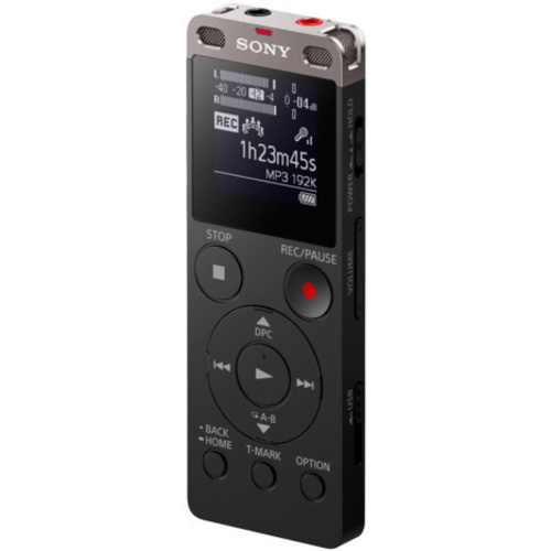 Sony ICD-UX560 Digitales Diktiergerät Schwarz inkl. Tasche, Geräuschunterdrückung
