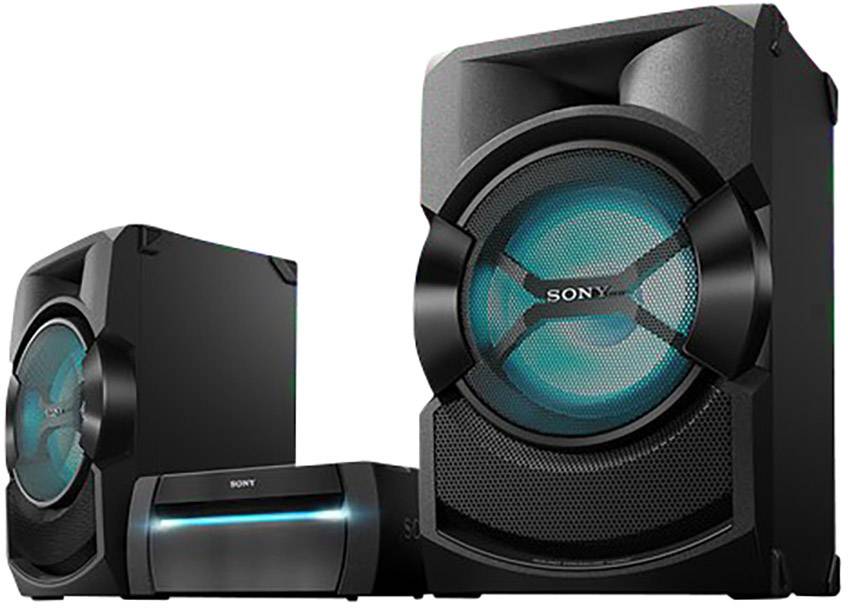 Sony Shake X30D Stereoanlage Bluetooth®, DVD, NFC, UKW, USB, Inkl. Karaoke-Funktion, Stimmungslicht Schwarz