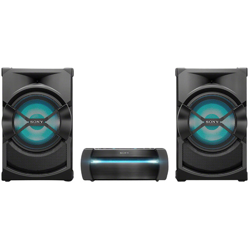Sony Shake X30D Stereoanlage Bluetooth®, DVD, NFC, UKW, USB, Inkl. Karaoke-Funktion, Stimmungslicht Schwarz