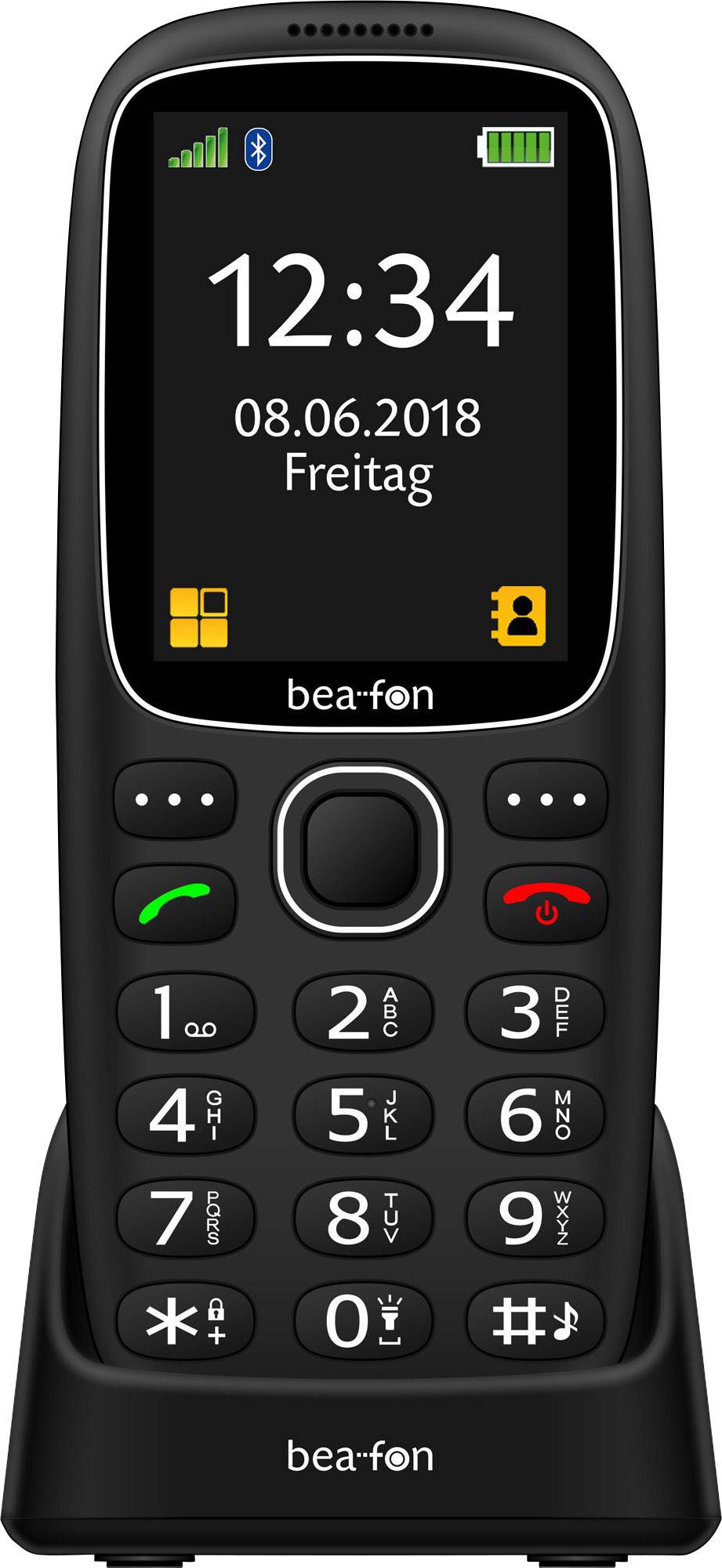 Beafon SL360 Senioren-Handy mit Ladestation Schwarz