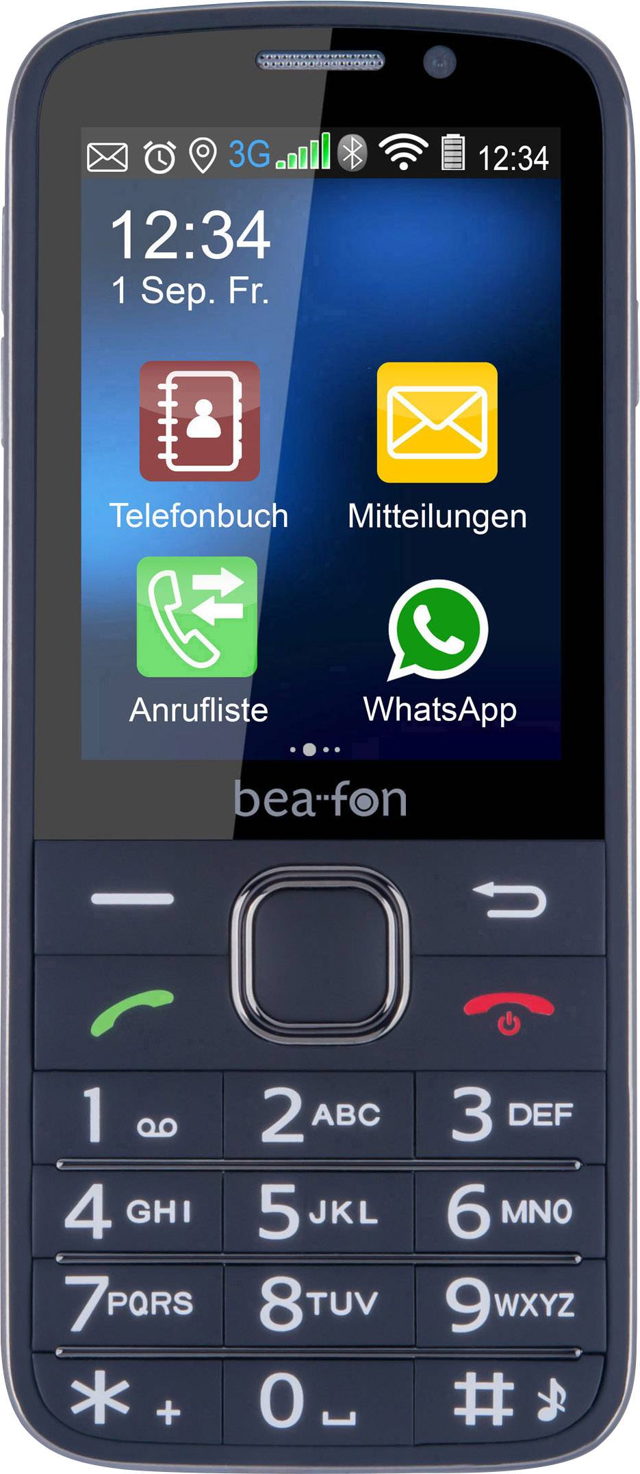 Beafon SL810 Senioren-Handy mit Ladestation, SOS Taste Schwarz (gummiert), Schwarz