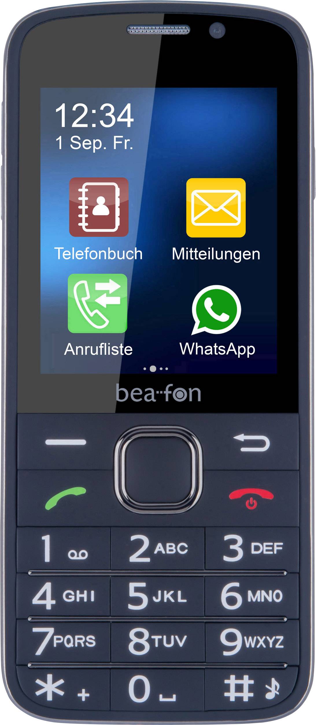 Beafon SL810 Senioren-Handy mit Ladestation, SOS Taste Schwarz (gummiert), Schwarz