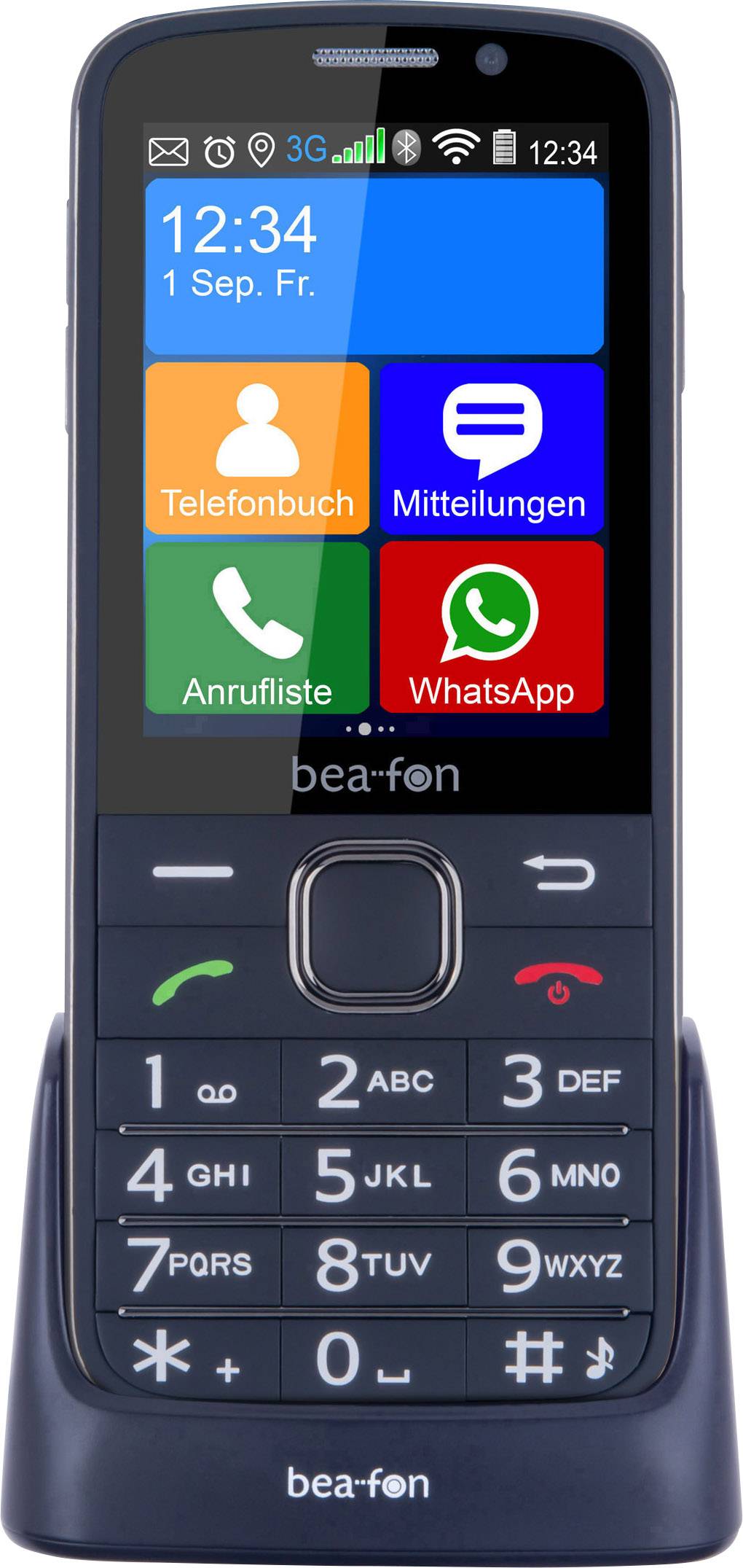 Beafon SL810 Senioren-Handy mit Ladestation, SOS Taste Schwarz (gummiert), Schwarz