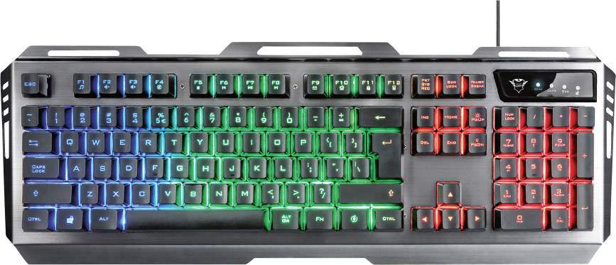 Trust GXT845 Tural USB Gaming-Tastatur, Maus-Set Beleuchtet, USB-Anschluss Deutsch, QWERTZ Schwarz
