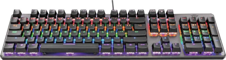 Trust Gaming-Tastatur GXT865 Asta Mechanical Beleuchtet Schwarz Deutsch, QWERTZ, Windows®