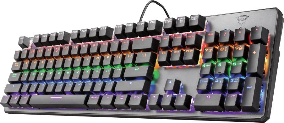 Trust Gaming-Tastatur GXT865 Asta Mechanical Beleuchtet Schwarz Deutsch, QWERTZ, Windows®