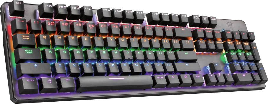Trust Gaming-Tastatur GXT865 Asta Mechanical Beleuchtet Schwarz Deutsch, QWERTZ, Windows®