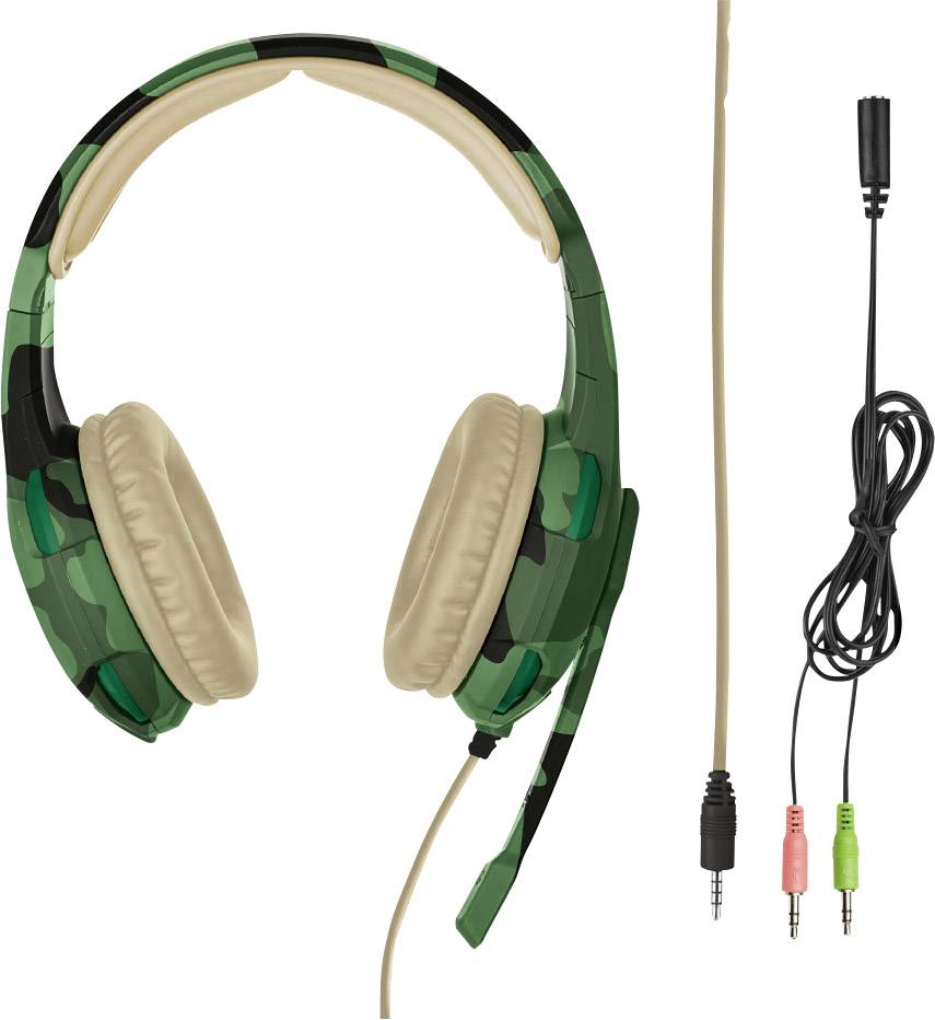 Trust GXT310C Radius Jungle Camo Gaming Headset 3.5mm Klinke schnurgebunden On Ear Camouflage Stereo