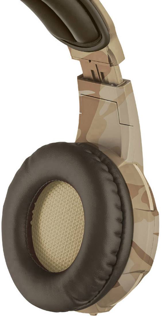 Trust GXT310D Radius Desert Camo Gaming On Ear Headset kabelgebunden Stereo Braun Lautstärkeregelung