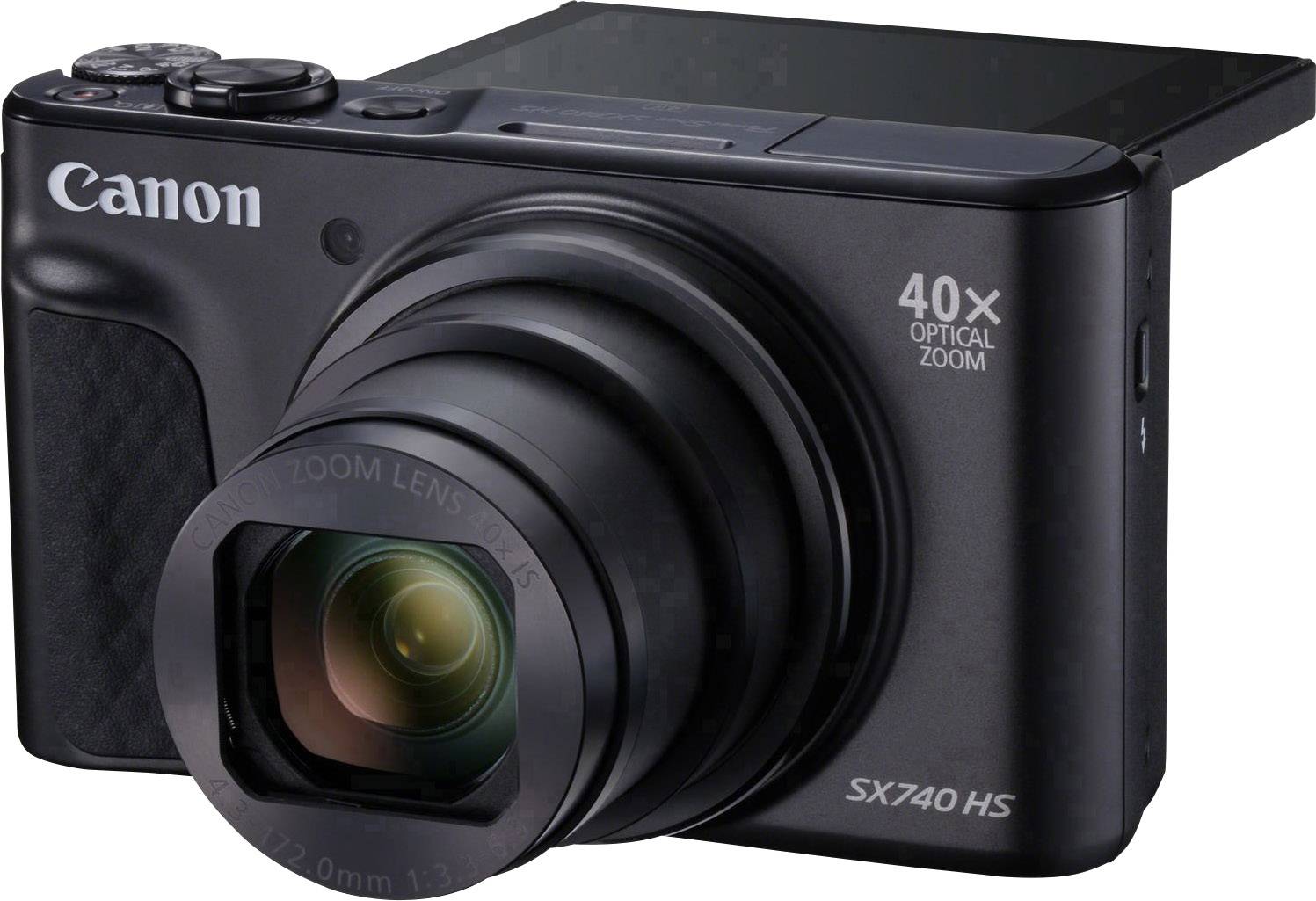 Canon PowerShot SX740 HS Digitalkamera 20.3 Megapixel Opt. Zoom: 40 x Schwarz 4K-Video, Bluetooth, Dreh-/schwenkbares Display