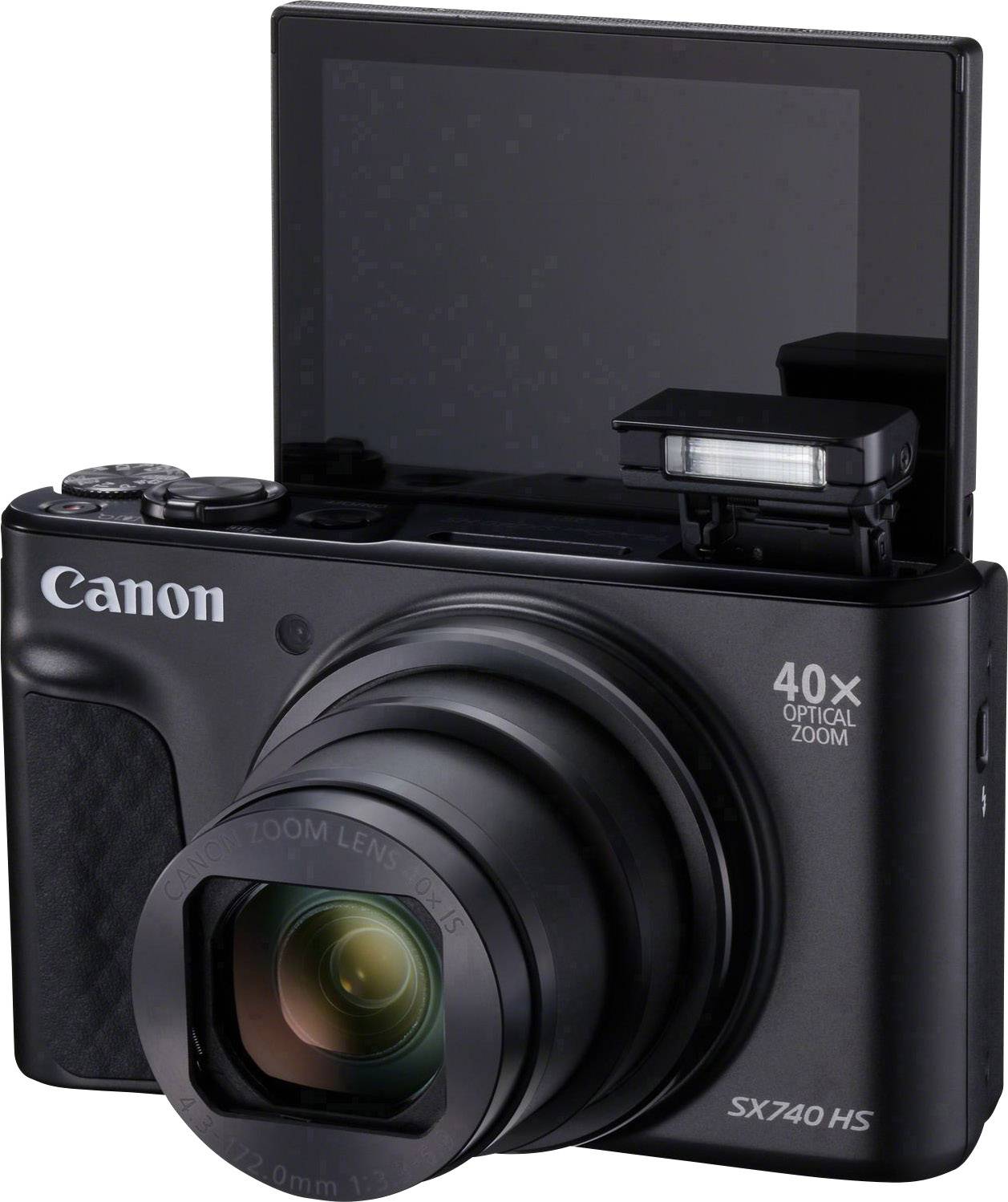 Canon PowerShot SX740 HS Digitalkamera 20.3 Megapixel Opt. Zoom: 40 x Schwarz 4K-Video, Bluetooth, Dreh-/schwenkbares Display