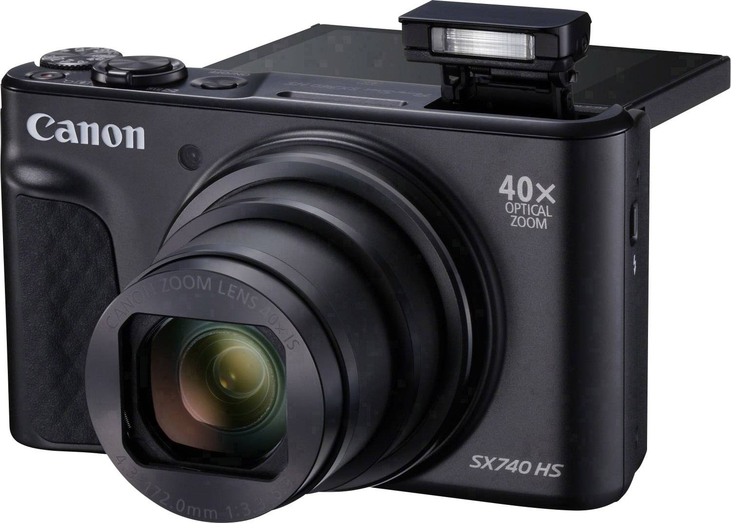 Canon PowerShot SX740 HS Digitalkamera 20.3 Megapixel Opt. Zoom: 40 x Schwarz 4K-Video, Bluetooth, Dreh-/schwenkbares Display