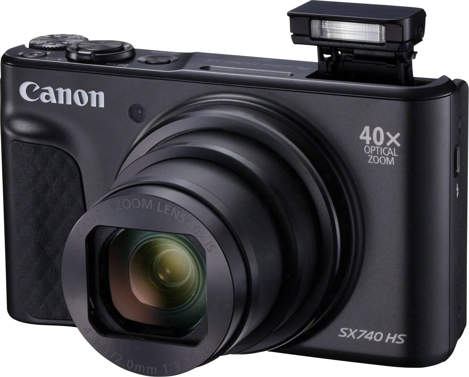 Canon PowerShot SX740 HS Digitalkamera 20.3 Megapixel Opt. Zoom: 40 x Schwarz 4K-Video, Bluetooth, Dreh-/schwenkbares Display