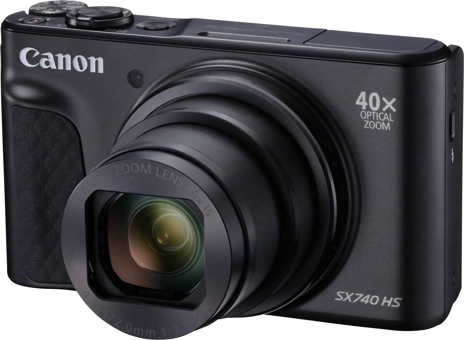 Canon PowerShot SX740 HS Digitalkamera 20.3 Megapixel Opt. Zoom: 40 x Schwarz 4K-Video, Bluetooth, Dreh-/schwenkbares Display