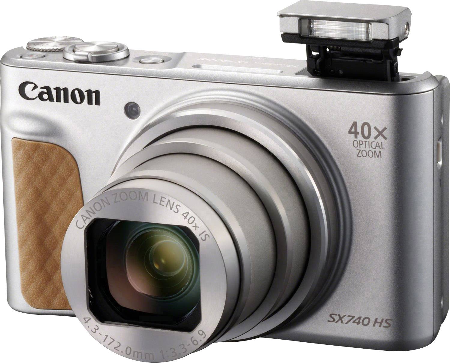 Canon PowerShot SX740 HS Digitalkamera 20.3 Megapixel Opt. Zoom: 40 x Silber 4K-Video, Bluetooth, Dreh-/schwenkbares Display