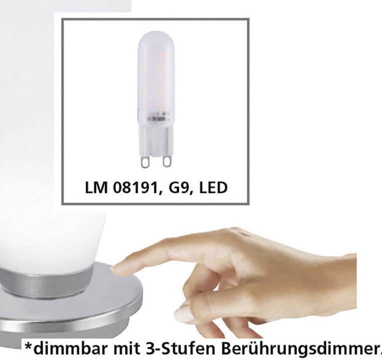 Paul Neuhaus TYRA 4027-55 Nachttischlampe LED G9 3 W Warmweiß Edelstahl (gebürstet)