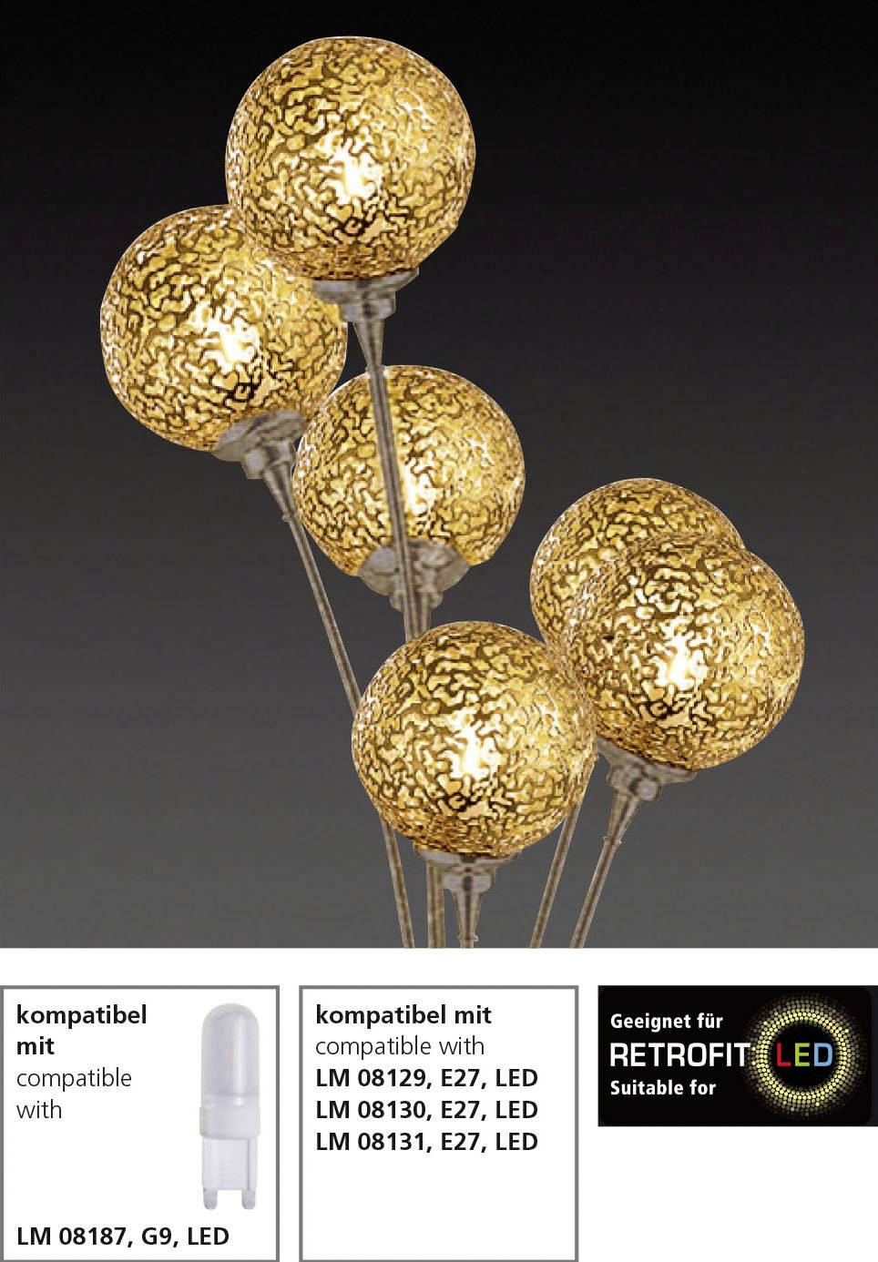 Paul Neuhaus GRETA 398-48 Stehlampe Halogen, LED 240W Braun, Gold