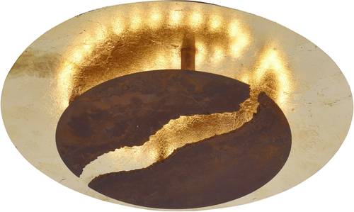 Paul Neuhaus NEVIS 6982-48 LED-Deckenleuchte Rost-Braun, Blattgold (glänzend) 26W Warm-Weiß Dimmba